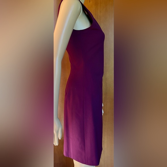 THEORY NWOT Plum Sleeveless Wool Blend Sheath Power Dreas Size 0 - Picture 6 of 10